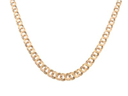COLLIER, 18K guld, doserad bismarcklänk ca 4-8 mm, längd 50 cm, vikt 26,5 g.