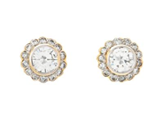 CARMOSÉÖRHÄNGEN, 18K guld, briljantslipade diamanter ca 0,40 ctv, ca W/VS, 28 briljantslipade diamanter ca 0,15 ctv, diameter 6,8 mm, vikt 2,3 g, stift.