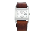 HERMÈS, Barenia, Serie nr. 2119868, Ref nr. BA1.510.220/VBA, Boett nr. BA1.510, damur, 31,5 x 25 (39,5) mm, stål, quartz, safirglas, datum, läderband, ca 2008, box, ytterkartong.