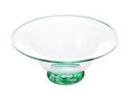 SKÅL, grönt glas, Ronny Carlsson, höjd 8 cm, diameter 17,5 cm, signerad. på auktion i Stockholm, Stockholms län hos Kaplans Auktioner