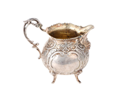 GRÄDDKANNA, silver, Gewe Silvervarufabriken Ab, Malmö år 1964, höjd 8,5 cm, vikt ca 140,2 g. på auktion i Stockholm, Stockholms län hos Kaplans Auktioner