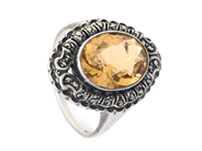 RING, silver, 1 citrin, 22 markasiter, stl 17,5 mm, vikt ca 5,2 g. på auktion i Stockholm, Stockholms län hos Kaplans Auktioner