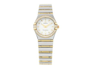 OMEGA, Constellation, ´95, Cal 1456, Serie nr. 56098889, PIC nr. 1277.30.00, Ref nr. DB 895.1201, Boett nr. 895.1201, damur, 25,5 mm, stål/guld, quartz, safirglas, briljantkrans (38 st. TW/VVS, ca 0,46 ctv), intregerad originallänk (helstav), viklås, Ref nr. 6552/864, cert, oktober 1998, box (skadad