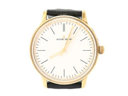 JAQUES LEMANS, herrur, 35,5 mm, Boett nr. N-217, gulmetall, quartz (går ej), mineralglas, läderband, originalspänne, ca 2010.
