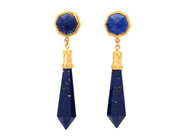 ÖRHÄNGEN, 18K guld, lapis lazuli, höjd 56 mm, vikt 13,8 g, stift.