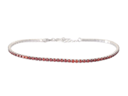 TENNISARMBAND, sterlingsilver, orange/röd cubic zirconia, längd 17 cm - 20 cm, vikt 3,8 g. på auktion i Stockholm, Stockholms län hos Kaplans Auktioner
