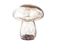BORDSLAMPA, svamplampa, glas, Au Maison, transparent/brun/glitter, höjd 17 cm, designad i Danmark, kartong, AA på auktion i Stockholm, Stockholms län hos Kaplans Auktioner