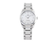 OMEGA, Seamaster, Aqua Terra 150M, Cal 4061, Serie nr. 92608756, PIC nr. 220.10.28.60.55.001, Boett nr. STZ006188, damur, 28 mm, stål, quartz, safirglas, pärlemorurtavla med diamanter (12 st. 8/8), läderband, originalspänne, originallänk, viklås, Ref nr. STZ006982, cert, juni 2018, box, ytterkartong