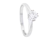 ENSTENSRING, 18K vitguld, briljant 0,54 ct, ca TCr/VS, stl 17,75 mm, vikt 3,2 g.