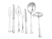 BESTICKSSERVIS, 62 delar, silver, modell Prins Albert, 12  st bordsskedar, 12 st bordsgafflar, 12 st bordsknivar, 12 st smörgåsknivar, 12 st smörgåsgafflar, 1 potatissked, 1 såsslev, vikt 2831,2 g, bestickslindor, mindre repor på bordsbesticken.