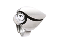 KARL LAINE, ring, silver, bergkristall, justerbar storlek, lös sten, vikt 4,7 g. på auktion i Stockholm, Stockholms län hos Kaplans Auktioner