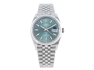 ROLEX, Oyster Perpetual, Datejust 36, Chronometer, "Mint Green Dial", Ref nr. 126200-0023, Serie nr. C31P2222, Cal 3235, Verk nr. V09168E6, Boett nr. 2080, herrur, 36 mm, stål, automatisk, safirglas, datum, Jubileelänk, viklås (Easylink), Ref nr. 62800-1MC/938+3XU, cert, september 2023, bo