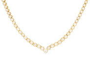 COLLIER, 18K guld, briljantslipade diamanter doserade ca 3,73 ctv, ca TW-W/VS-SI, längd 37 cm, vikt 29,7 g.