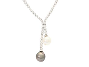 COLLIER, 18K vitguld, briljantslipade diamanter ca 2,7 ctv, ca TW-TCr/VS-SI, odlade pärlor varav en tahiti, ca 9,9- 11-1 mm, vikt 25,9 g,