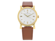VACHERON & CONSTANTIN, Genève, Chronomètre Royal, s.k. "Large Straight Lugs", Cal 12´´ P1008/BS, Serie nr. 508769, Ref nr. 4838, Boett nr. 335590, herrur, 35 mm, 18K guld, manuell, plexiglas, renoverad urtavla, läderband, ca 1954.