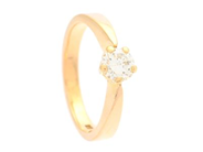 ENSTENSRINGRING, 18K guld, briljantslipad diamant 0,62 ct enligt gravyr, ca TW/SI1, stl 18+ mm, vikt 5,4 g.