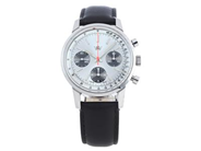 BREITLING, Long Playing (T Swiss Made T), "Kronometer Stockholm", Cal Valjoux 7736, Serie nr. 1429959, Ref nr. 815, kronograf, herrur, 38 mm, stål, manuell, plexiglas, utbytta visare, innerboett, gravyr "Tillhör Televerket 78020", läderband, ca 1973, etui.