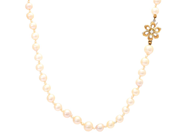PÄRLCOLLIER, odlade pärlor, mellanliggande orientaliska pärlor, ca 2,1- 7,3 mm, lås i 18K guld/vitguld, brilja på auktion i Stockholm, Stockholms län hos Kaplans Auktioner