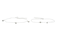 SMYCKESET, 2 armband, sterlingsilver, cubic zirconia, längd 15 cm - 18 cm, vikt 1,8 g. på auktion i Stockholm, Stockholms län hos Kaplans Auktioner