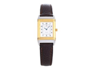 JAEGER-LE COULTRE, Reverso Lady, Cal 608, Verk nr. 2738605, Serie nr. 1828101, Ref nr. 260.540.082, Boett nr. 260.5.86, damur, 29,5 x 28 (33) mm, stål/guld, quartz, safirglas, läderband, originalspänne i stål, ca 1998.