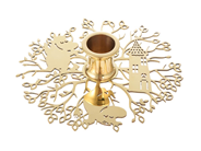 LJUSSTAKE, mässing, "Mumin No.1" Hilke collection, höjd ca 3 cm, bredd ca 13 cm, med plats för ett ljus, karto på auktion i Stockholm, Stockholms län hos Kaplans Auktioner