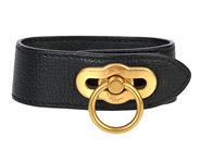 ARMBAND, MULBERRY, Amberley Bracelet, svart läder, guldfärgade beslag, längd 19 cm, bredd 3 cm, kvitto från 20 på auktion i Stockholm, Stockholms län hos Kaplans Auktioner