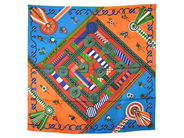 HERMÈS, SCARF, Flots, Fleurs Et Frontaux, Virginie Jamin, 100% siden, 90x90 cm, multifärgad, grön, orange, blå på auktion i Stockholm, Stockholms län hos Kaplans Auktioner