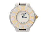 must de CARTIER, Must 21, Cal 90.06, Boett nr. A 02356, damur, 28 mm, bicolour, quartz, mineralglas, integrera på auktion i Stockholm, Stockholms län hos Kaplans Auktioner