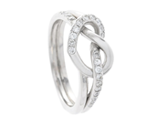 STRÖMDAHLS, ring, Love knot small, 18K vitguld, briljantslipade diamanter 0,22 ctv, TW/VS-SI, stl 17,5 mm, vik på auktion i Stockholm, Stockholms län hos Kaplans Auktioner