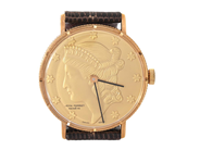 JEAN PERRET, Genève, "Coin Watch", Cal F 7060, herrur, 33 mm, doublé, manuell, plexiglas, läderband, ca 1975. på auktion i Stockholm, Stockholms län hos Kaplans Auktioner