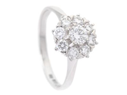 STRÖMDAHLS, carmoséring, 18K vitguld, briljantslipade diamanter 0,80 ctv, TW/VS-SI, stl 17,5 mm, vikt 3,5 g.