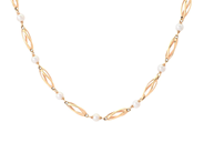 COLLIER, 18K guld, odlade saltvattenpärlor ca 4,5 mm, Saarela Arvo, Enköping 1959, längd 39 cm, vikt 12,9 g, n på auktion i Stockholm, Stockholms län hos Kaplans Auktioner