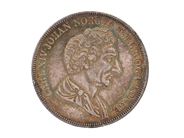 MYNT, silver, Speciedaler, 1844, Norge, kvalité ca 1+ / 01, diameter 36 mm, vikt 28,9 g, har troligen varit hä på auktion i Stockholm, Stockholms län hos Kaplans Auktioner