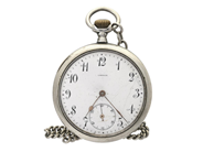 OMEGA, fickur, 50,5 mm, Boett nr. 3677195, vitmetall, ankargång, skadad urtavla, bucklor, ca 1902, fickurskedj på auktion i Stockholm, Stockholms län hos Kaplans Auktioner
