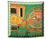 HERMÈS, SCARF, Balade En Berline Vert, Wlodek Kaminsk, 100% siden, 90x90 cm, multifärgad, grön, orange, svart, på auktion i Stockholm, Stockholms län hos Kaplans Auktioner