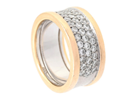 RING, 18K vitguld / guld, 40 briljantslipade diamanter ca 0,80 ctv ca W/SI, stl 16,5 mm, vikt 13,0 g. på auktion i Stockholm, Stockholms län hos Kaplans Auktioner