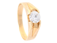 ENSTENSRING, 14K guld, briljant ca 0,70 ct, ca R(E)/SI1 stl 18,25 mm, vikt 3,7 g, diamanten har extra fasetter på auktion i Stockholm, Stockholms län hos Kaplans Auktioner