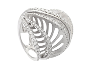 RING, 18K vitguld, delvis matterat, briljantslipade diamanter 1,36 ctv, ca TW-TCr/VS-SI, stl 17 mm, vikt 12,5 på auktion i Stockholm, Stockholms län hos Kaplans Auktioner