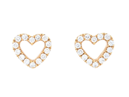 ÖRHÄNGEN, hjärtan, 18K guld, 28 briljantslipade diamanter 0,28 ctv, TW/VS-SI, höjd 7,5 mm, vikt 2,5 g, stift. på auktion i Stockholm, Stockholms län hos Kaplans Auktioner