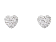 ÖRHÄNGEN, hjärtan, 18K vitguld, briljantslipade diamanter 1,08 ctv, TW/VS-SI, höjd 10 mm, vikt 3,3 g, stift. på auktion i Stockholm, Stockholms län hos Kaplans Auktioner
