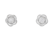 ÖRHÄNGEN, blommor, 18K vitguld,152 briljantslipade diamanter ca 0,60 ctv, ca TW-TCr/VS-SI, höjd 11 mm, vikt 3, på auktion i Stockholm, Stockholms län hos Kaplans Auktioner