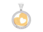 BVLGARI, hänge, Tondo Heart Pendant, 18K guld/stål, höjd 44 mm, diameter 30 mm, vikt 11,7 g. på auktion i Stockholm, Stockholms län hos Kaplans Auktioner