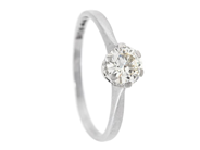 ENSTENSRING, platina, gammalslipad diamant 0,57 ct enligt gravyr, ca Cr(J)/SI1, Johan Pettersson, Stockholm 19 på auktion i Stockholm, Stockholms län hos Kaplans Auktioner
