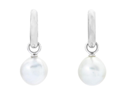 STRÖMDAHLS, örhängen med påhängen, 18K vitguld, South sea pärlor 11,25-11,5 mm, höjd 30 mm, vikt 10,6 g, huggi på auktion i Stockholm, Stockholms län hos Kaplans Auktioner