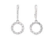 ÖRHÄNGEN, 18K vitguld, 38 briljantslipade diamanter 0,72 ctv, TW/VS-SI, höjd 22 mm, vikt 3,7 g, stift. på auktion i Stockholm, Stockholms län hos Kaplans Auktioner