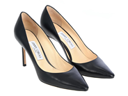 JIMMY CHOO, PUMPS, Romy 85, svart läder, stl 38, klack 8,5 cm, made in Italy, dustbag, originalkartong, lätt s på auktion i Stockholm, Stockholms län hos Kaplans Auktioner