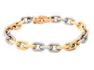 ARMBAND, 18K guld/vitguld, spetsankarlänk, Clareus guldsmeds AB, Stockholm, längd 19 cm, vikt 50,4 g. på auktion i Stockholm, Stockholms län hos Kaplans Auktioner