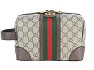 GUCCI, NECESSÄR, Savoy, GG Supreme canvas, Web röd, grön, guldfärgade beslag, 20x13x12 cm, dustbag. Excellent på auktion i Stockholm, Stockholms län hos Kaplans Auktioner