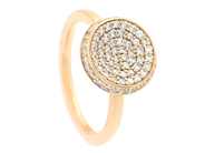 EFVA ATTLING, ring, Love Bowl, briljantslipade diamanter ca 0,37 ctv enl gravyr, ca TW/VS, stl ca 16 mm, vikt på auktion i Stockholm, Stockholms län hos Kaplans Auktioner