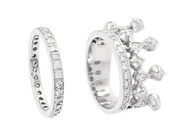 2 RINGAR, 18K vitguld, briljantslipade diamanter ca 1,13 ctv, ca TW-Cr(F-J)/VS, stl 16,5 mm på kronringen och på auktion i Stockholm, Stockholms län hos Kaplans Auktioner